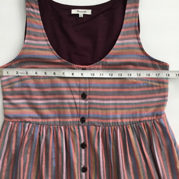 Madewell Tank Dress Multi Colored Stripes Size S - Picture 10 of 11